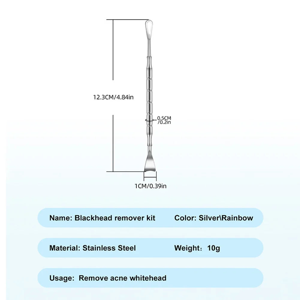 Double Head Stainless Steel Professional Blackhead Remover Blemish Extractor Tool Pimple Comedone Removal For Face
