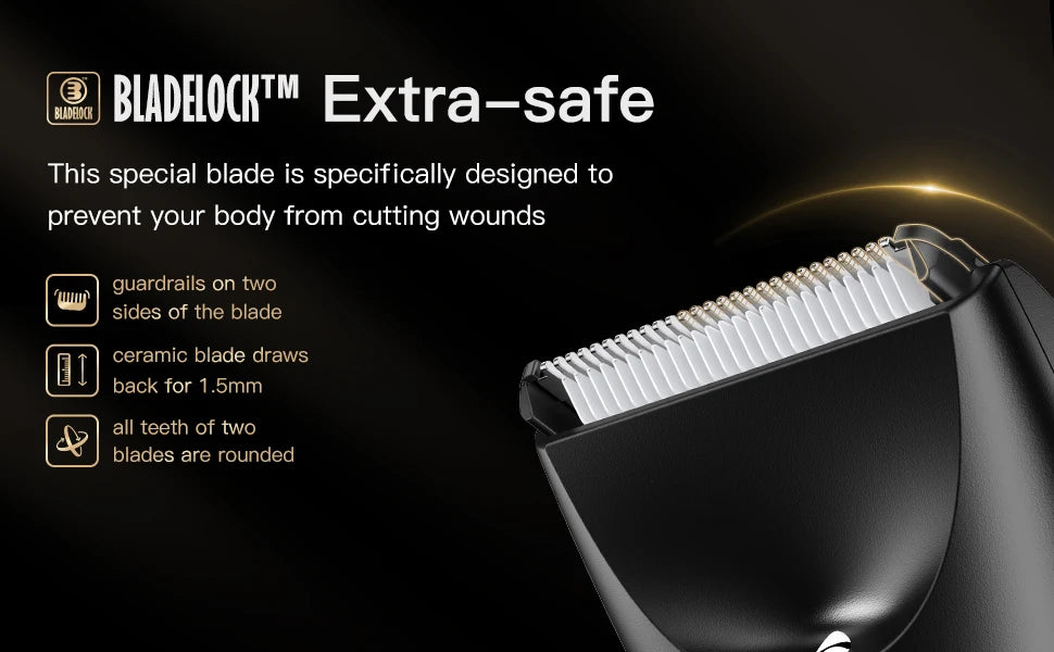 Intimate Pubic Hair Removal for Men Electric Groin Trimmer Male Shaver for Sensitive Areas Waterproof Safety Razor Body Hair