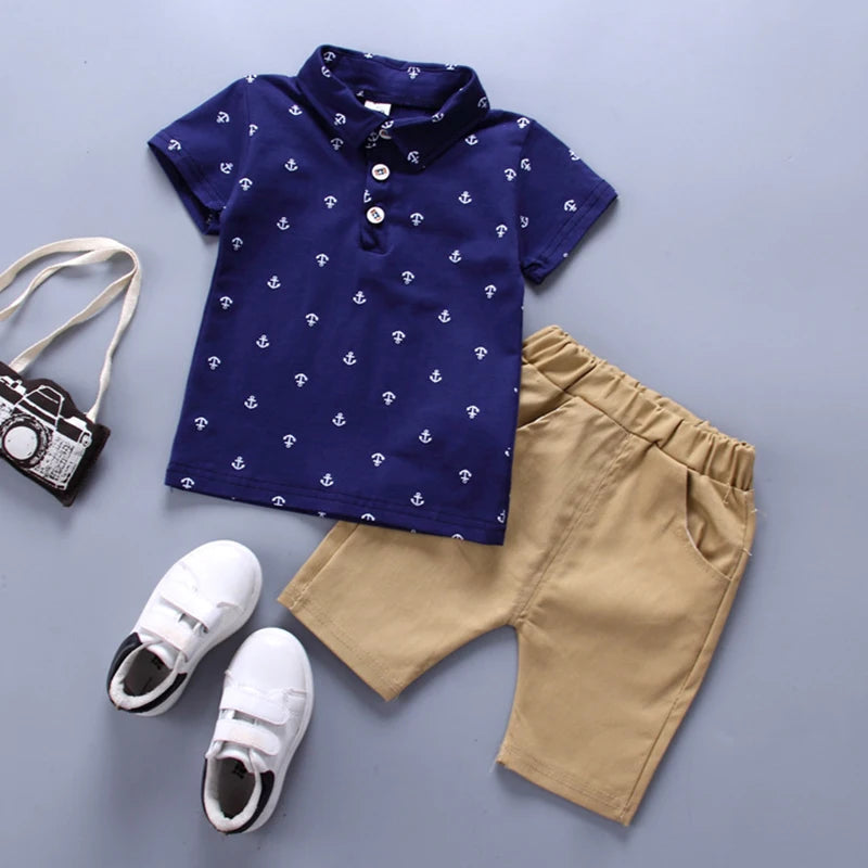 Boys Summer Sport Outfit Set 2pcs – T-Shirt & Shorts Toddler Sportsuit for Ages 1-4