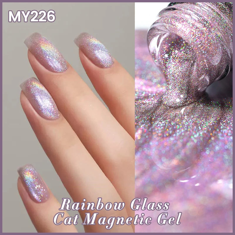 BORN PRETTY Super Holos Cat Magnetic Nail Gel Polish for Nails 10ml Soak Off Holographics Laser Gel Polish Auroras Glimmer Nails