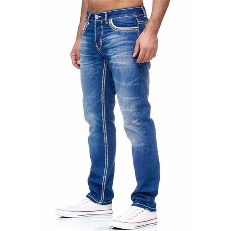 Men's Washed Straight Boyfriend Jeans – Spring & Summer Style