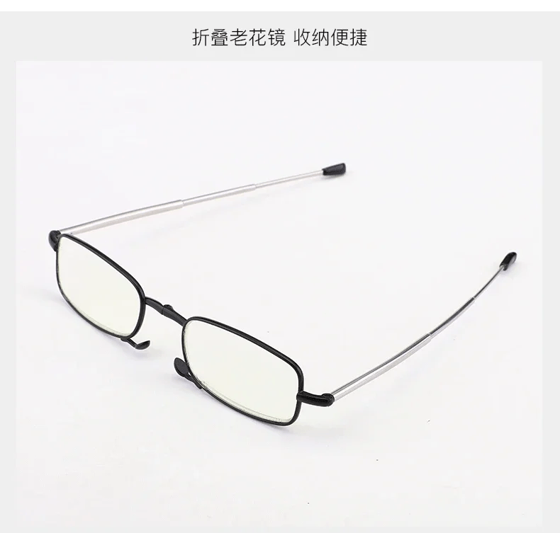 Titanium Alloy Folding Reading Glasses Foldable Presbyopia Men Women Ultra light Eyewear With Case Anti Blue Light 1.0 1.5 2.0