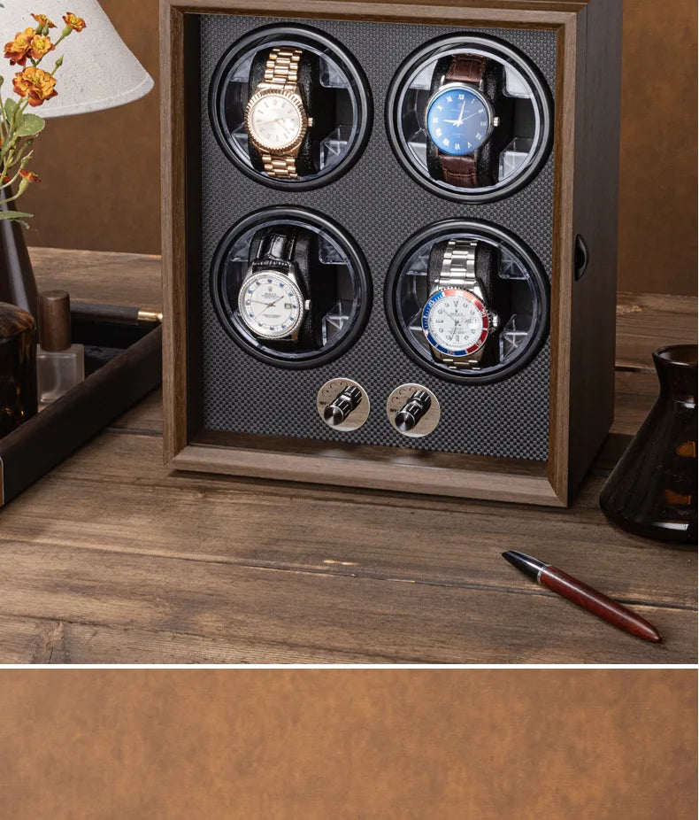 Watch Winders for Automatic Watches witn Light 1slots/2slots/4slots/6slots Watches Rotate Stand 5V-9V,1A-2A USB Cable Connection