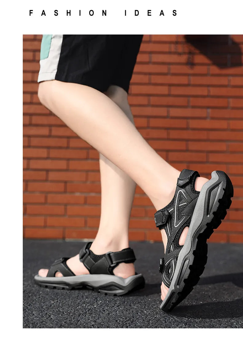 New Summer Men's Sandals Outdoor Classic Soft Large Size Beach Sandals Platform Wading Shoes Men Sneakers Rome Non-Slip Sandals
