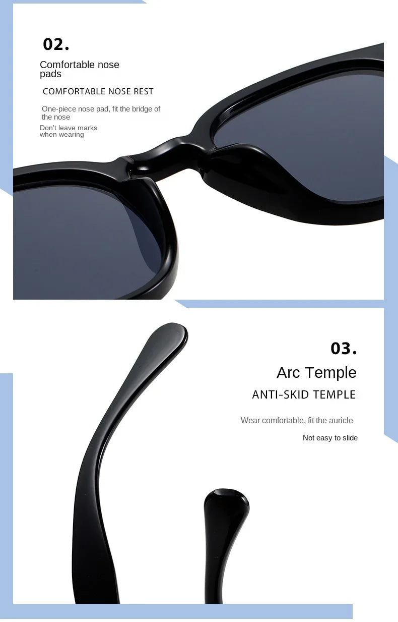 New Vintage Rectangle Sunglasses Men Women Luxury Brand Designer Square Sun Glasses Fashion Men Sun Glasses Oculus Christmas