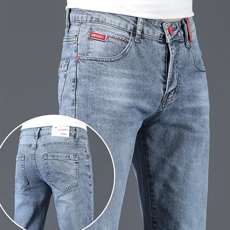 Men's Cotton Business Casual Skinny Jeans – 2025 Style