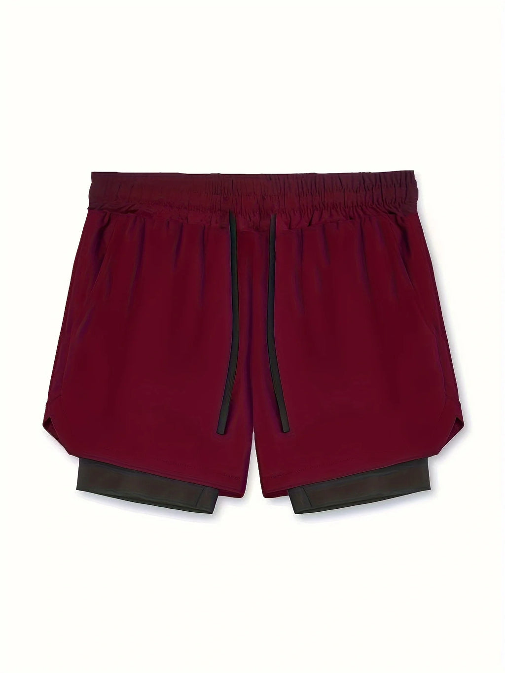 Sports shorts for men, double layered, quarter quick drying, elastic basketball, running training equipment, deep squat fitness,