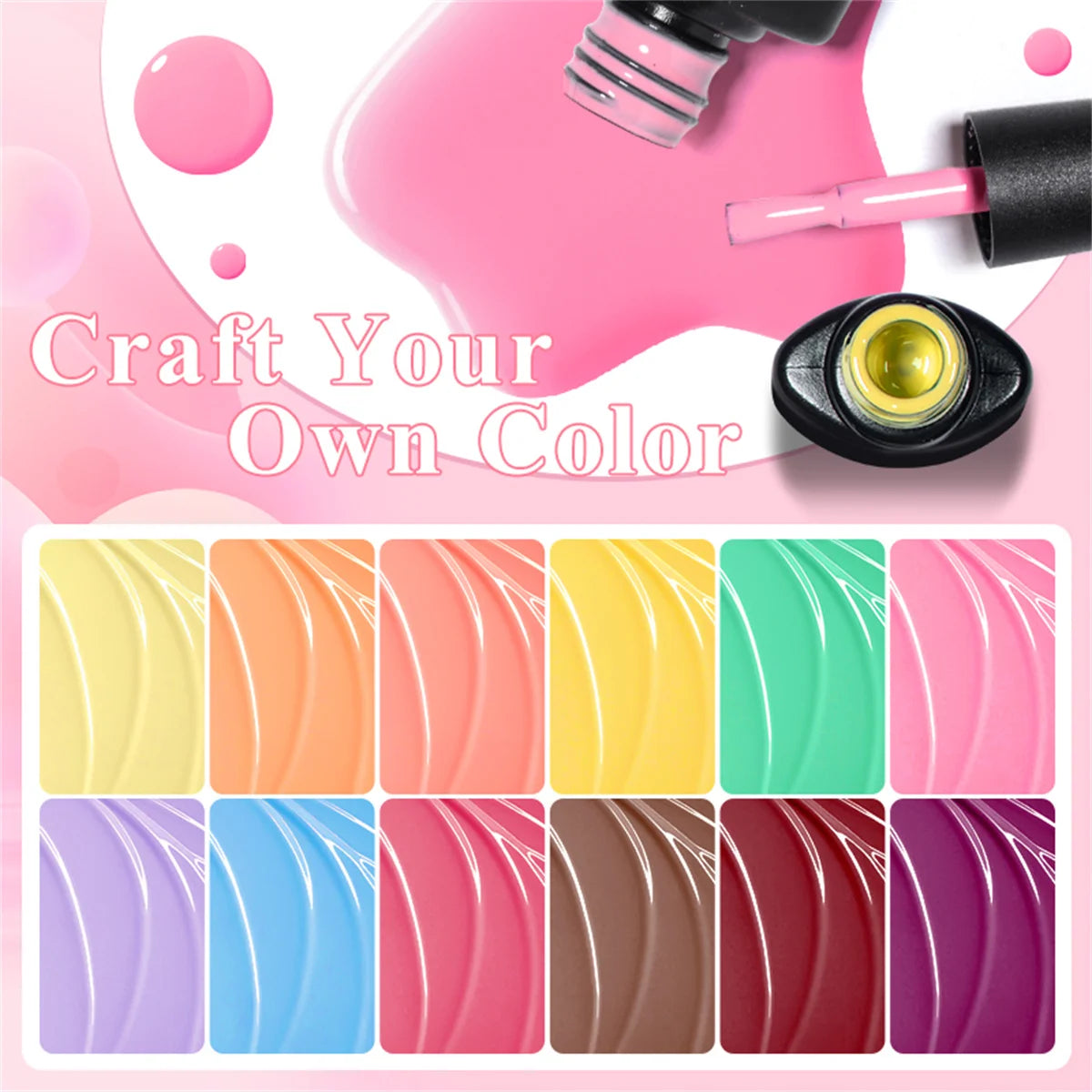 6pcs Gel Nail Polish Set HEMA TPO FREE Semi Permanent Soak Off UV Gel Varnish Nail Art Decoration Summer Nails DIY Nail Supplies