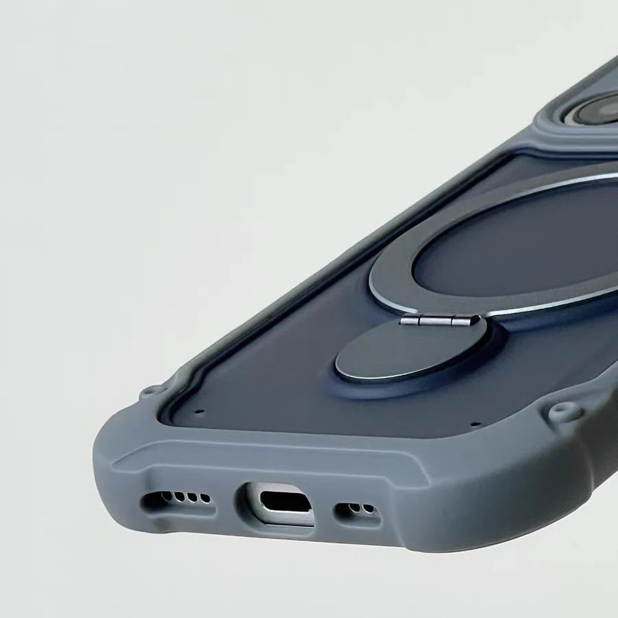 for Magsafe 360° Rotation Metal Stand Phone Case for iPhone 17 12 13 14 15 16 Pro Max 17Pro Airbag Shockproof Matte Pc Cover