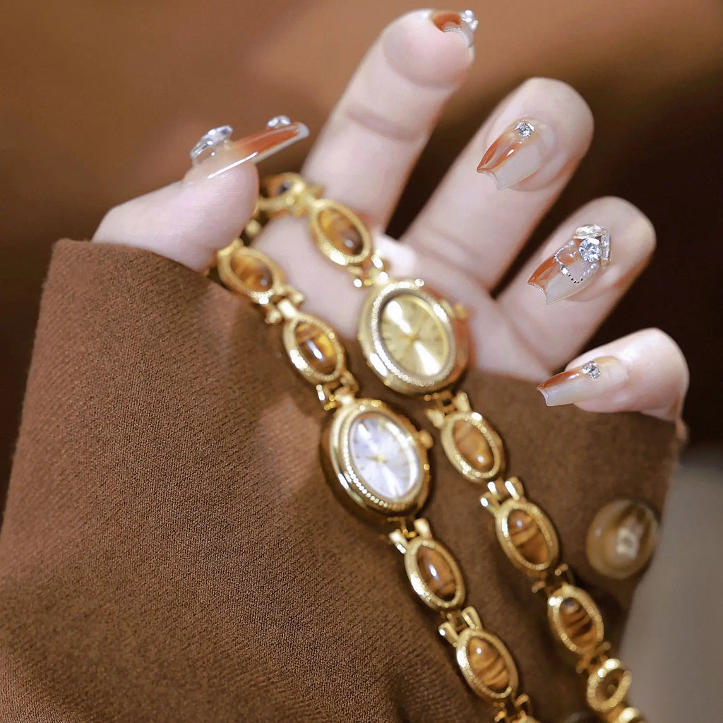 Women Bracelet Watches For Ladies Wrist Watches 2025 Top Brand Luxury relogio feminino Gold Oval Rhinestone dropshipping Fashion