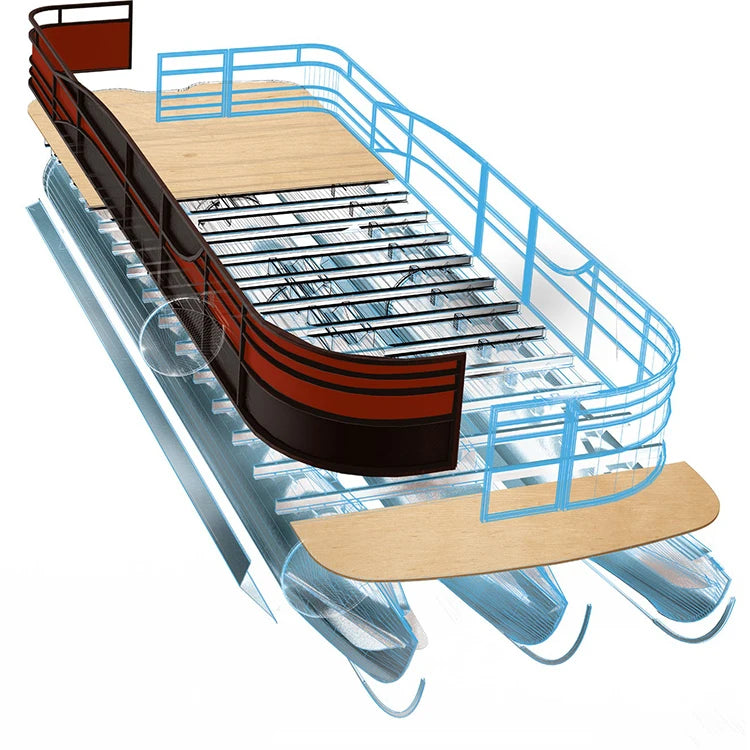 Inflatable Pontoon Yacht 16ft, High Quality Foldable Water Craft for Seaside Entertainment Fun