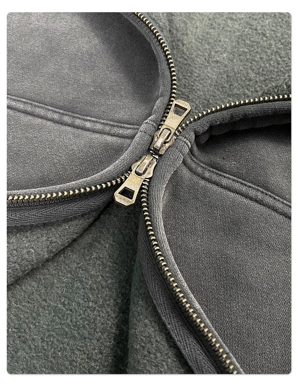 New Autumn and Winter Cashmere Zip Up Jacket Streetwear Casual Oversized Acid Washed Wax Printed Hooded Fleece Zipper Hoodie