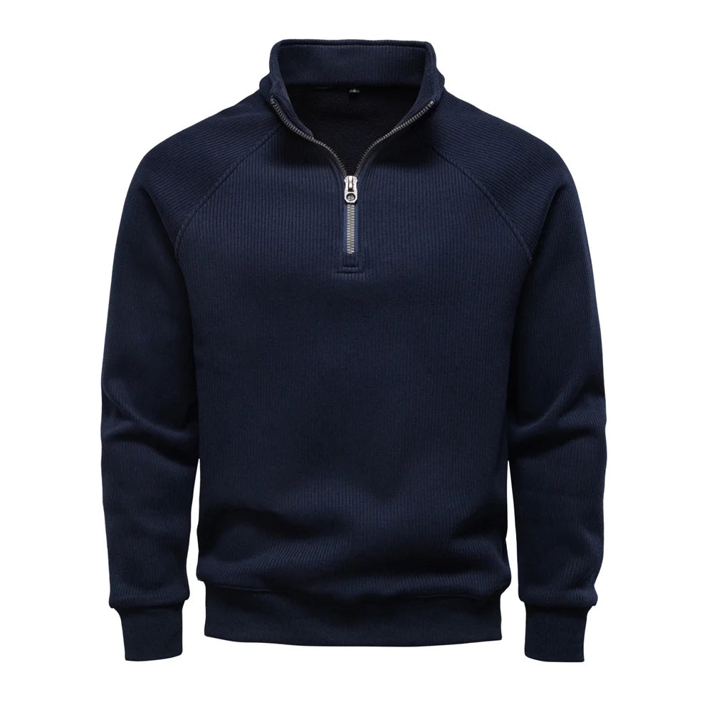 AIOPESIN Brand Men Winter Thermal Sweater Cotton Zipper Slim Fit Thermal Underlayer Top Luxury Soft Shell Pullover Sweatshirt