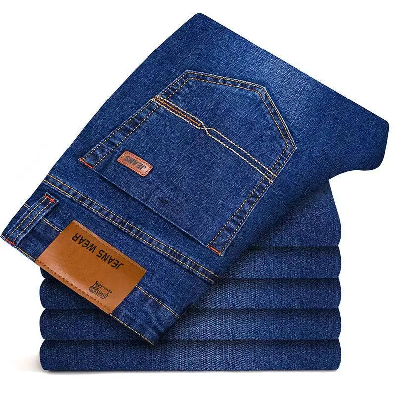 Men's Classic Straight Stretch Business Jeans – 2025 Style