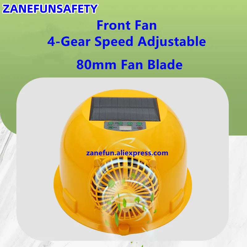 Solar Fan Helmet With Powerful Fan Big Straw Hat Cloth Hat Solar Panel 6000mAh Rechargeable Lithium Battery LED Headlight Helmet