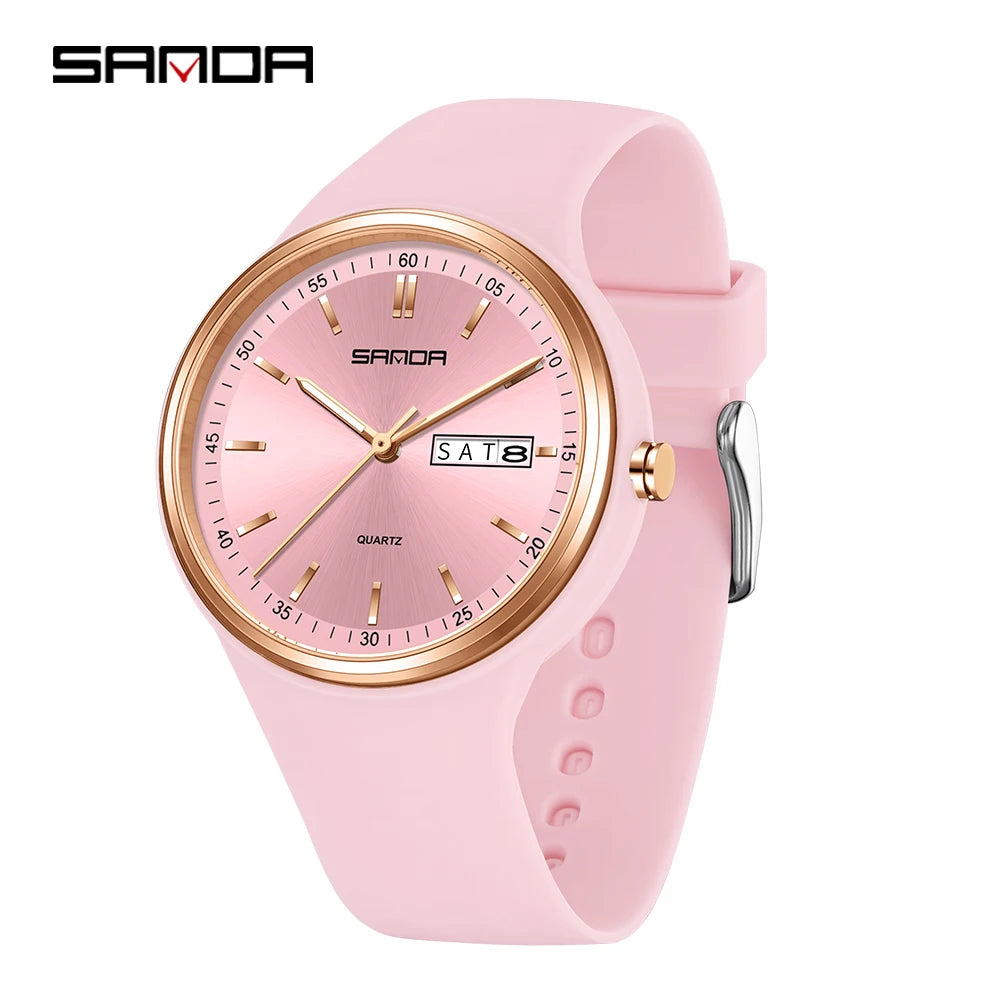 SANDA Top 6213 Male and Female Student Watches Casual Simple Dual Calendar Fashion Male and Female Student Quartz Watches 2025