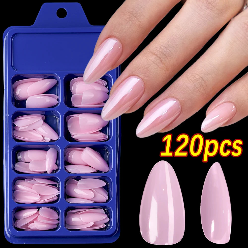 120Pcs Red Short Square Fake Nails Summer Glossy Full Cover Press on Nailtip Acrylic False Fingertip for Women Mother's Day Gift