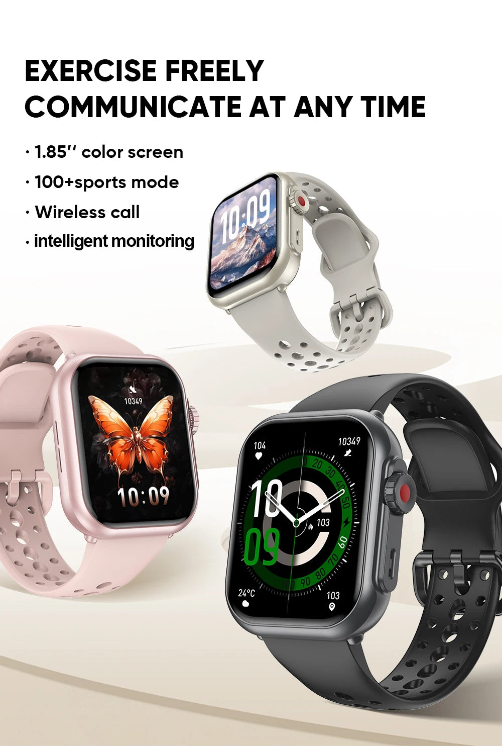 LIGE New 1000mAh Big Battery Smart Watch Full Touch Bluetooth Call Men's Watches 100+ Sports Mode Heart Rate Monitor Smartwatch