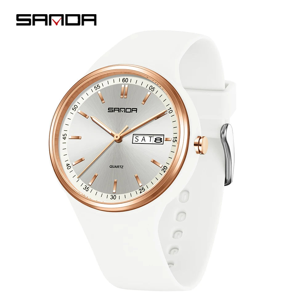 SANDA Top 6213 Male and Female Student Watches Casual Simple Dual Calendar Fashion Male and Female Student Quartz Watches 2025