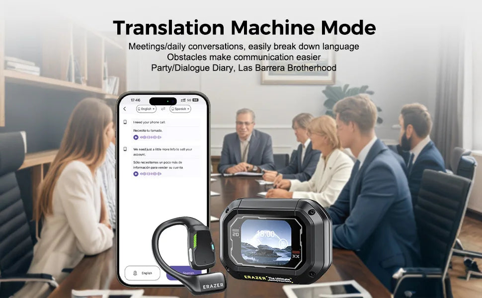 XP6 Bluetooth headset with AI translation 165 languages Long battery life Non-in-ear sports game headset