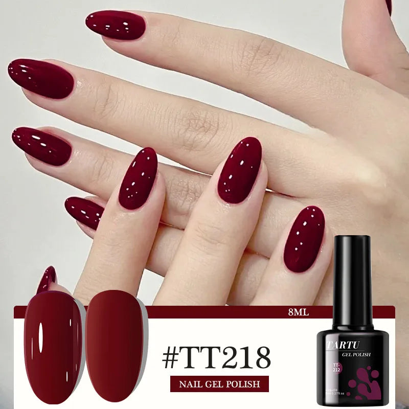 TARTU 8ml Gel Nail Polish Rose Pink Red Gray Burgundy Nails Art Soak Off UV/LED Manicure Semi Permanent gel polish
