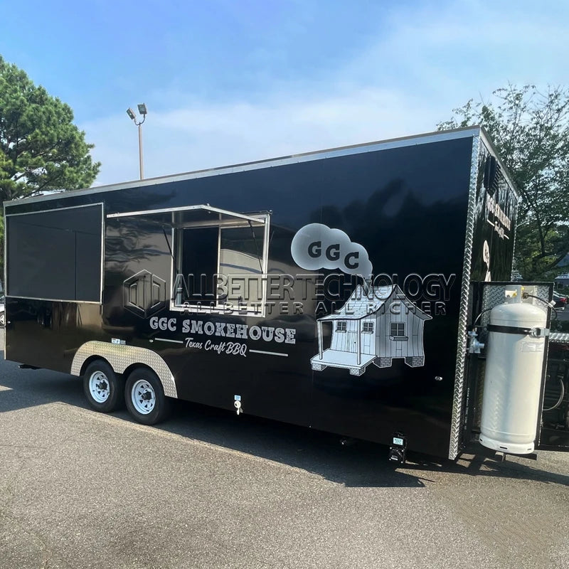Allbetter Luxury Mobile Kitchen Trailer Fully Equipped Commercial Kitchen Fries Pizza Burger Ice Cream Food Truck Trailer