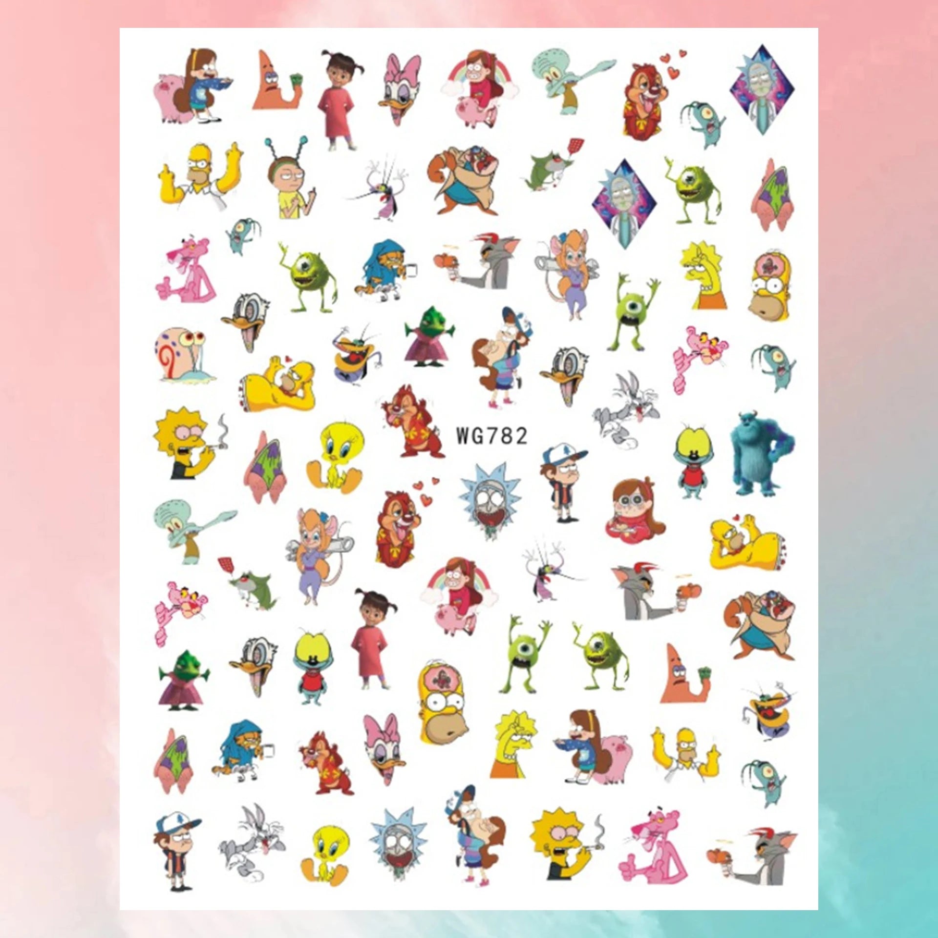 Disney Cartoon Adhesive Nail Stickers Nail Decorative Decals Nail Sliders Stitch Mickey 3D Stickers Press on Nails