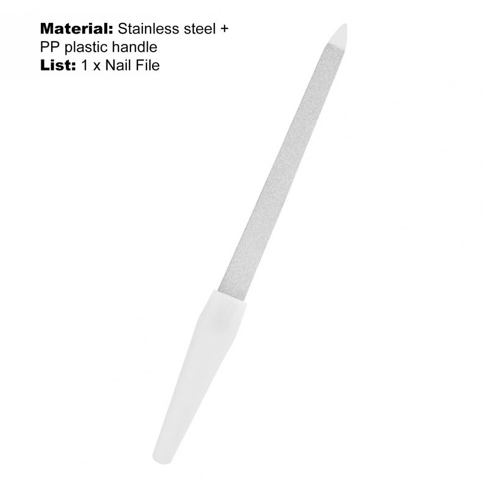 Durable Manicure File Lightweight Dual Use Stainless Steel Beauty Nail File Nail Care Tool Cuticle Pusher Nails Art Tools