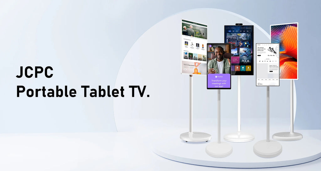 Interactive 21.5 Inch Mobile Tablet Smart Tv Monitor Lcd 1080p Portable Touch Screen Rotating Tv For Fitness Kitchens