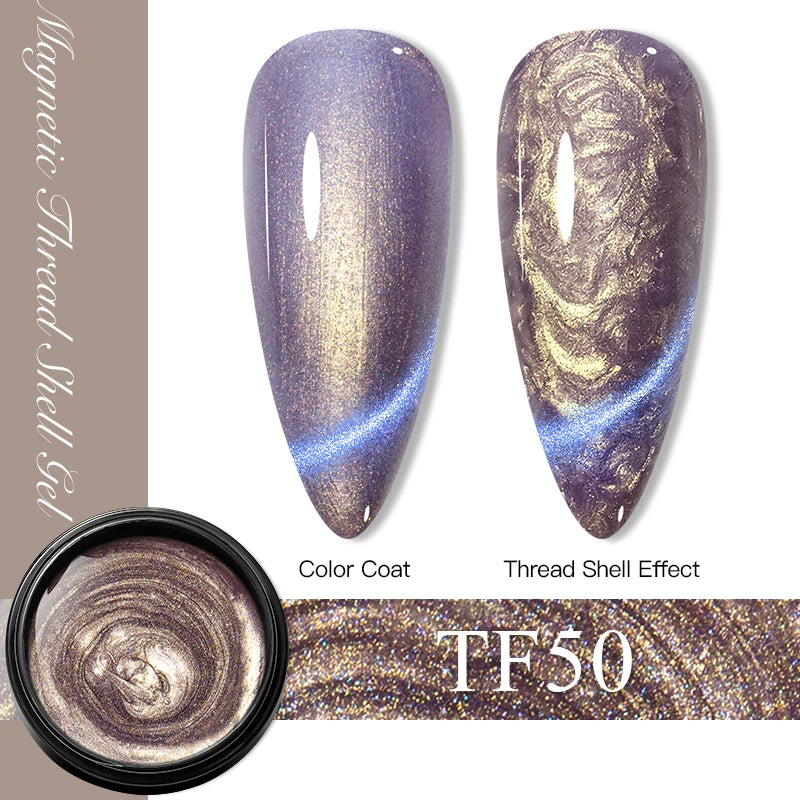 MEET ACROSS 8ml Pearl Shell Thread Gel Nail Polish 3D Semi Permanent Soak Off UV Gel Nail Art Varnish For Nails Manicure DIY