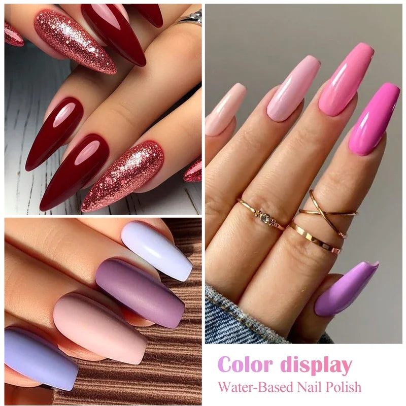 8ml Water-Based Nail Polish 48 Colors Long Lasting Quick Drying No Need of Lamp to Cure Nail Supplies Vernis for Nails Manicure