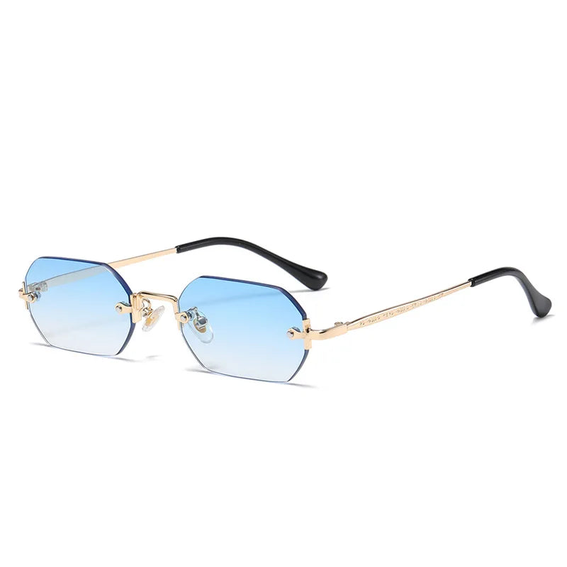 SHAUNA Gothic Rimless Sunglasses Retro Punk Gradient Shades UV400