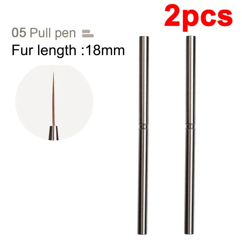 Nails Art Liner Brushes Striping Drawing Elongated Lines Painting 6/9/12/15/18mm Nail Professional Manicure Tool ZJS02