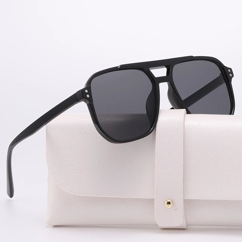 New Women Sunglasses Men Plastic Black Full Frame Square Sun Glasses Out Door Driving Sun Eyewear Fashionable Eyeglass Uv400 ﻿