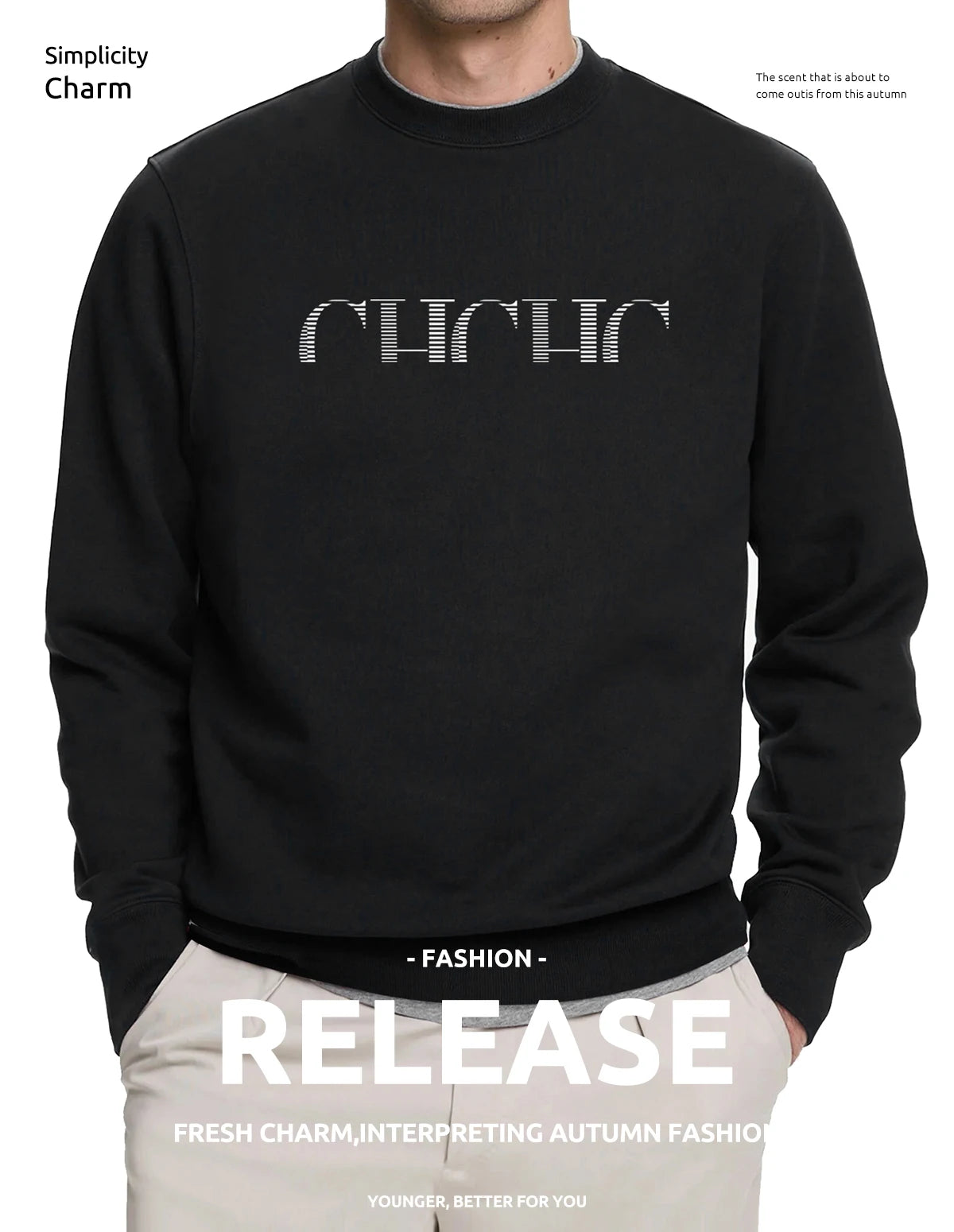 CHCH New Casual Sweatshirts Men Hoodies 2024 Pullover Streetwear Solid Hoodie Basic Crewneck Hoody Hoodies