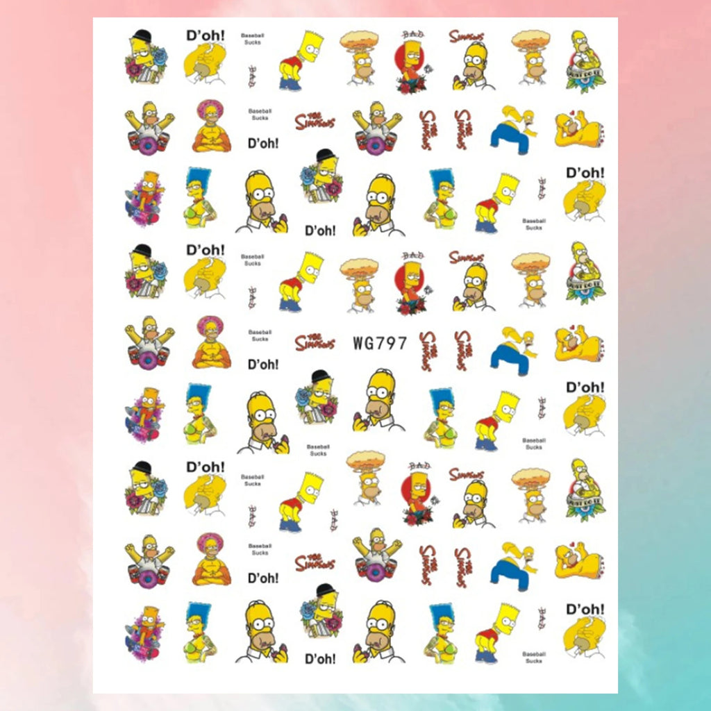 Disney Cartoon Adhesive Nail Stickers Nail Decorative Decals Nail Sliders Stitch Mickey 3D Stickers Press on Nails