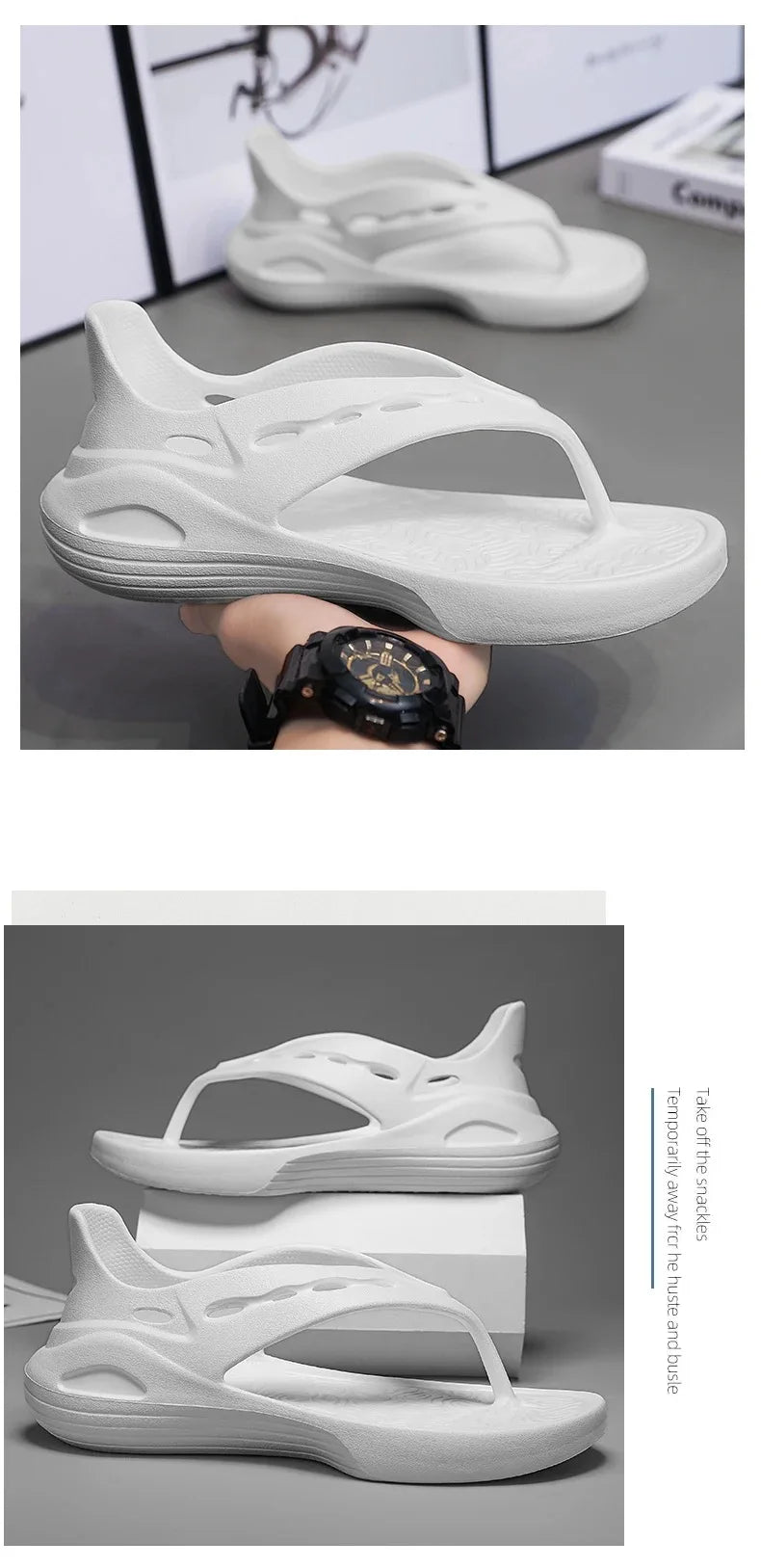 New Design Fashion Mens Flip-flops Casual Shoes Soft Slides Home Slippers Beach Shoes Men Slippers Indoor Outdoor Beach Sandals