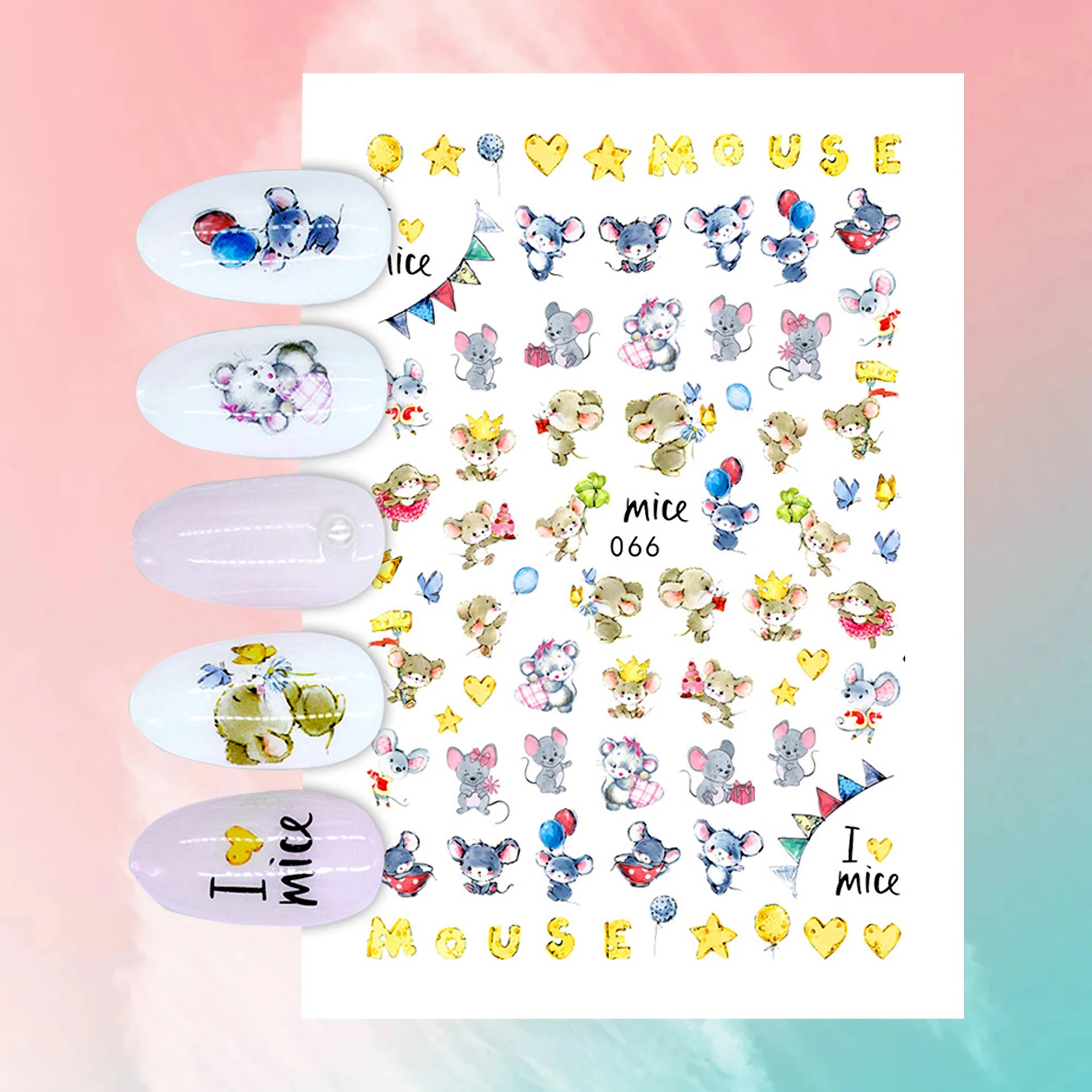 Disney Cartoon Adhesive Nail Stickers Nail Decorative Decals Nail Sliders Stitch Mickey 3D Stickers Press on Nails