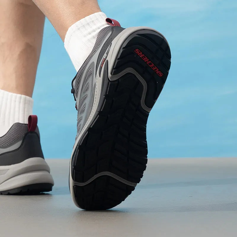 Skechers Men Hiking Shoes, Outdoor Wear-resistant Walking Sneakers 210471-GRY/210471-LGMT