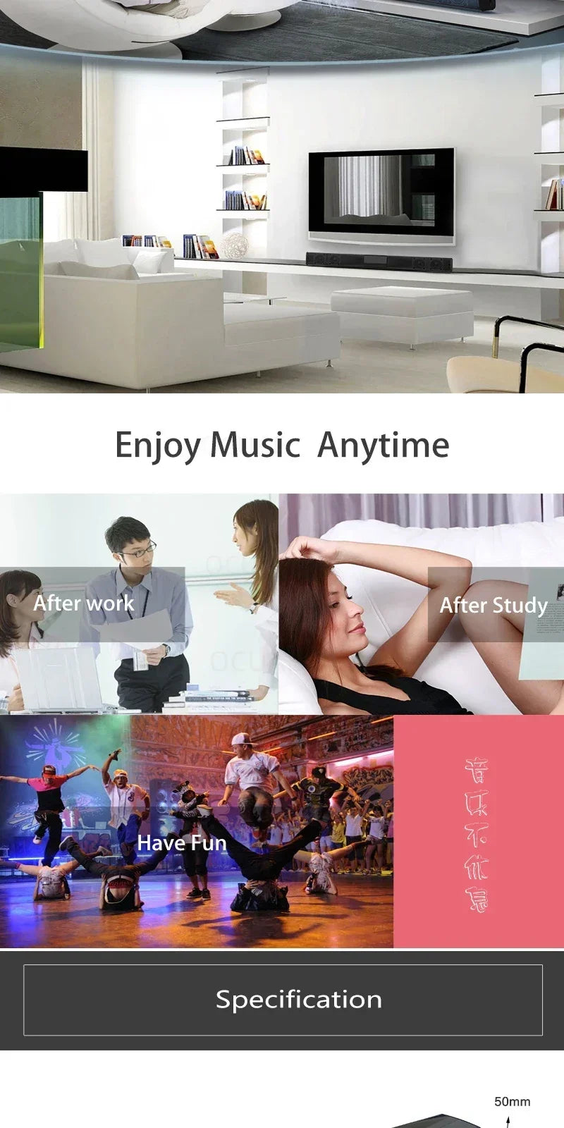 Portable Super Powerful Sound Bar Wireless Bluetooth Speaker Surround Stereo Home TV Sound Box Subwoofer FM Radio Caixa De Som
