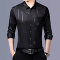 Men's Casual and Fashionable Long Sleeved Printed Shirt, Non Ironing and Wrinkle Resistant Business Top