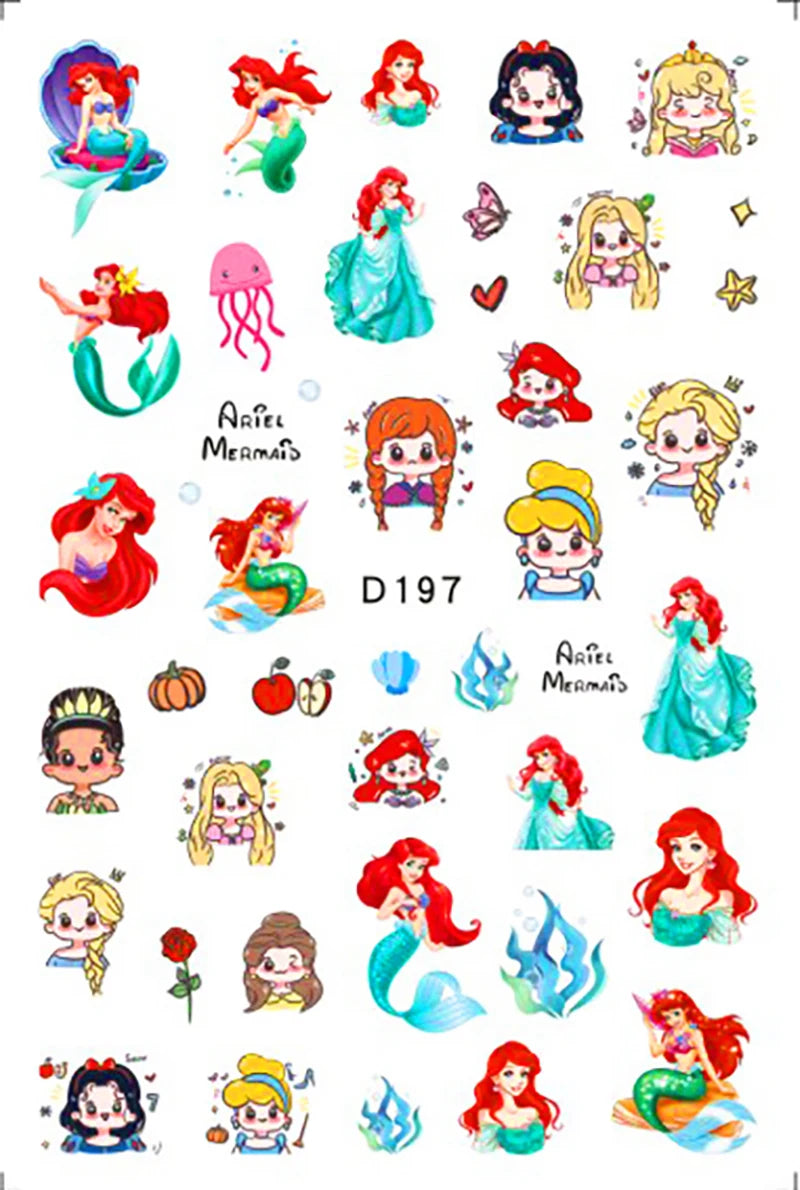 Disney Cartoon Adhesive Nail Stickers Nail Decorative Decals Nail Sliders Stitch Mickey 3D Stickers Press on Nails