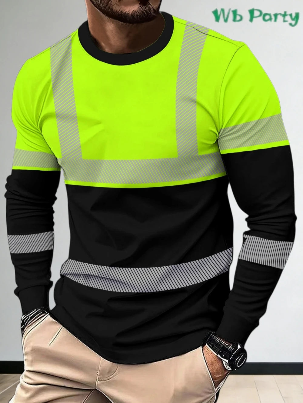 Men's 3D Printed New Secure Logo Color Blocking Design Long-Sleeved T-Shir Fashion Spring Daily Casual Work Wear Men's T-Shirts