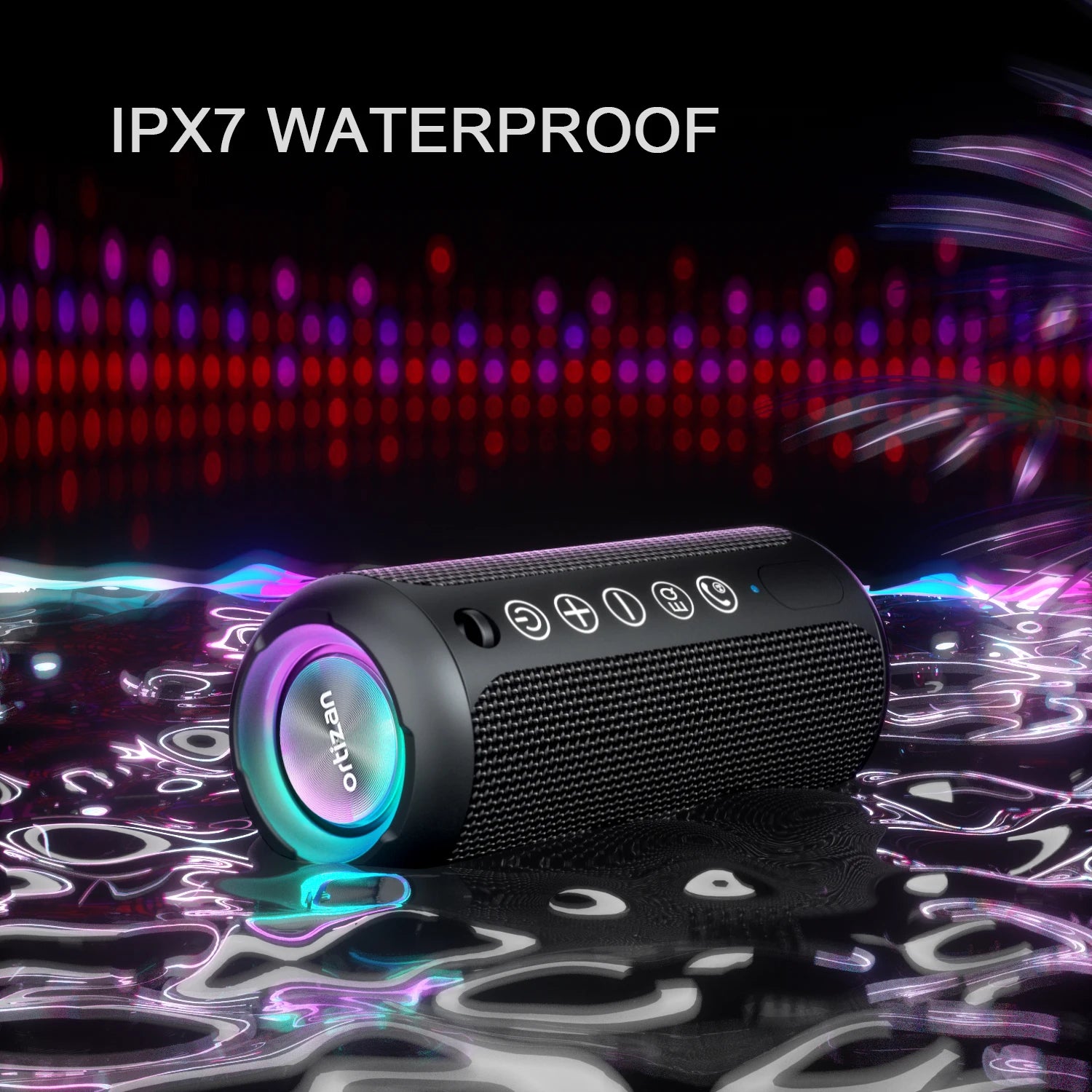 Ortizan X10 Bluetooth Speaker Enhanced Bass Portable Speaker with TF Card Slot 30H Playtime IPX7 Waterproof Speaker for Camping