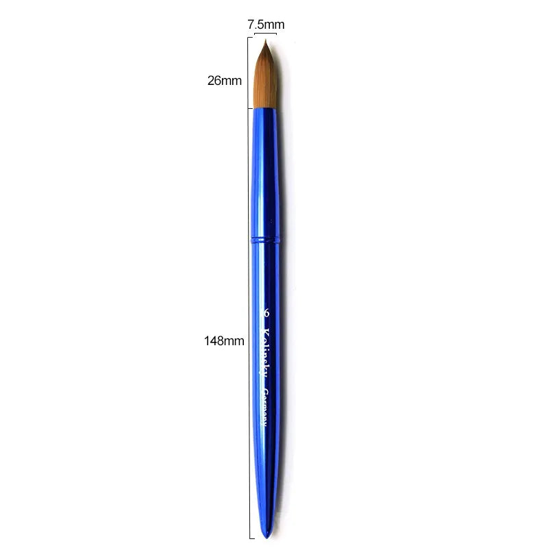 NEW Nail Acrylic Brush Kolinsky Drawing Sable Gold Metal Handle Round Size 14#16#18#20 Manicure Art Salon Painting Tools 1Pcs