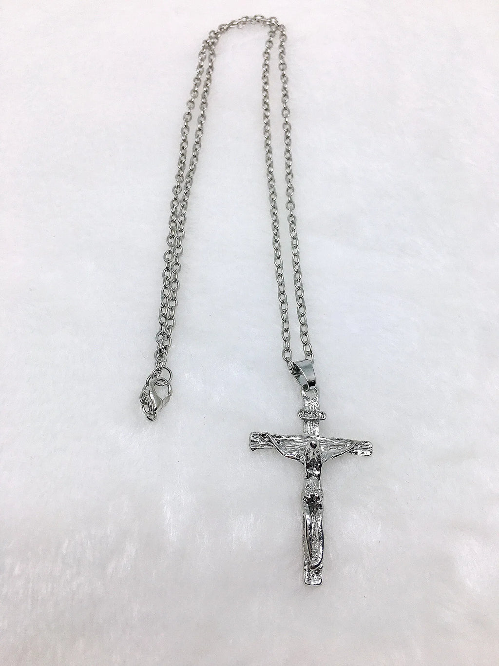 Fashion Crucifix Jesus Christ Men Jewelry Gold Brown Silver Color Metal Cross Pendant With Neck Chain Necklaces For Women