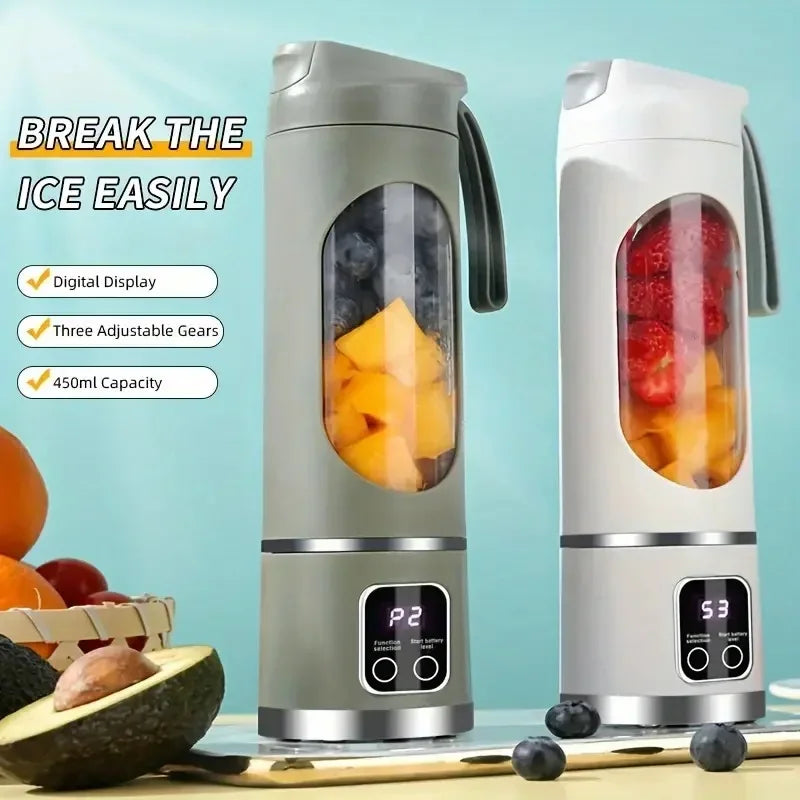Portable Handheld Juicer Blender, USB Rechargeable Juice Maker for Smoothies Milkshakes Fresh Fruit Juices