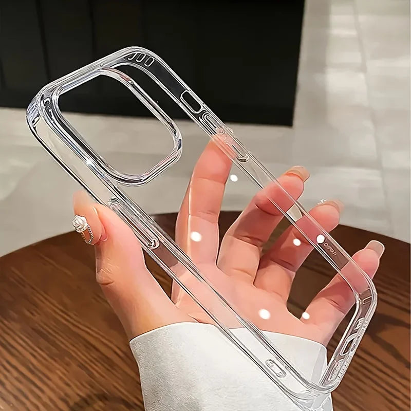 Luxury Transparent Phone Case For iPhone 17 Air 16 15 14 Plus 13 12 11 Pro Max Shockproof HD Clear Hard Acrylic Back Cover