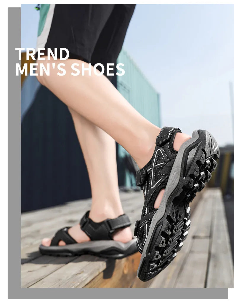 New Summer Men's Sandals Outdoor Classic Soft Large Size Beach Sandals Platform Wading Shoes Men Sneakers Rome Non-Slip Sandals