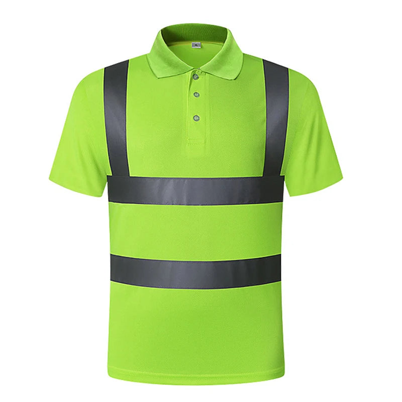 Custom LOGO T-Shirt Safety Vest for Men Work Vest Fluorescent Yellow Workwear Vest Construction Workwear T-Shirt